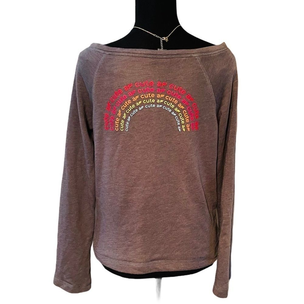 2/$25 RARE Fabletics Cute AF back detail boatneck sweatshirt